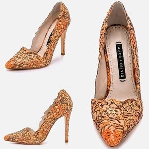 ALICE+OLIVIA Dina Rose LaserCut Stilettos LIKE🆕